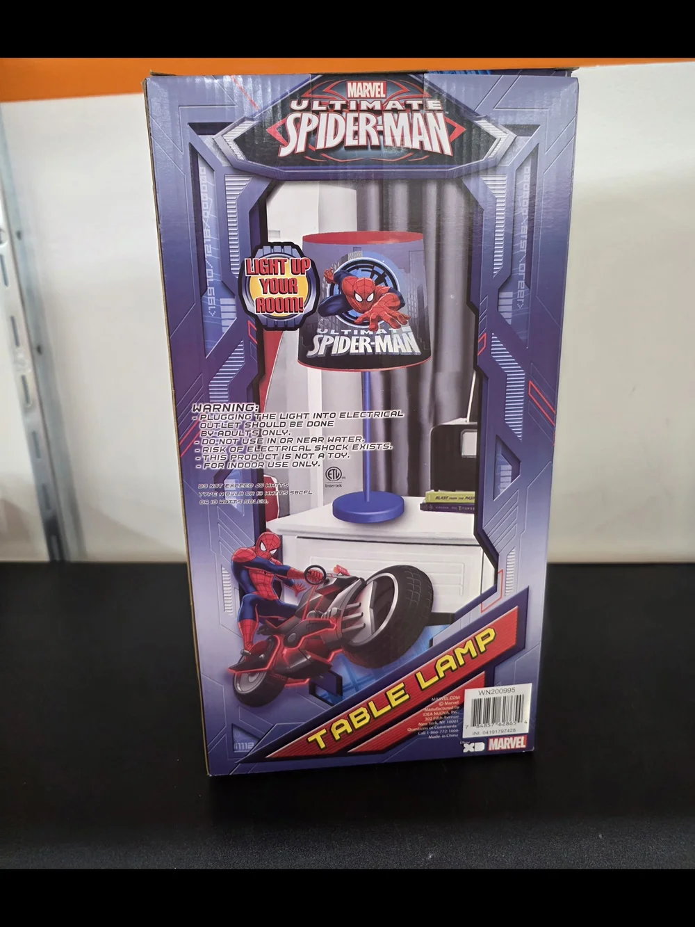 Spider Man Blue Table Lamp - Kids Nightlight